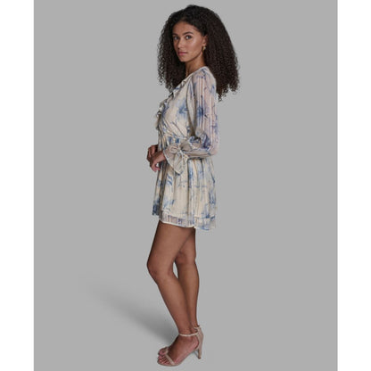 Bcbg Women's Ruffle Detail V-Neck Mini Dress