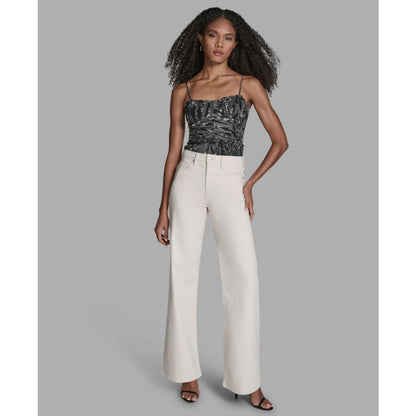 Bcbg Women's Wide Leg Mid-Rise Jeans