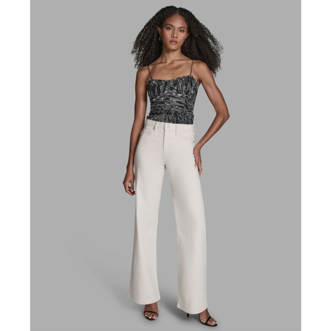 Bcbg Women's Wide Leg Mid-Rise Jeans