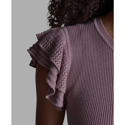 Bcbg Women's Crewneck Ruffle Sleeve Sweater Top