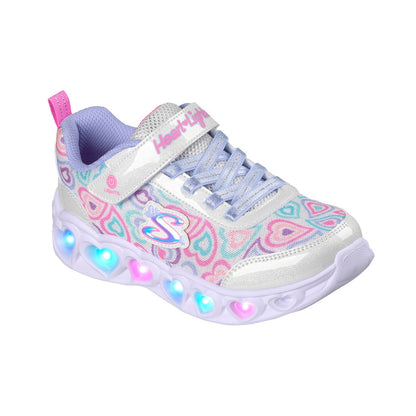 Skechers Little Girls Heart Lights - Boogie Love Stay-Put Light-Up Casual Sneakers from Finish Line - White, Multi