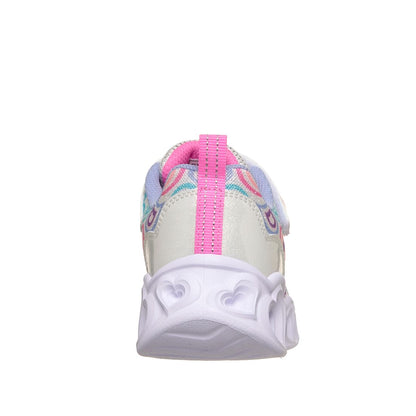 Skechers Little Girls Heart Lights - Boogie Love Stay-Put Light-Up Casual Sneakers from Finish Line - White, Multi