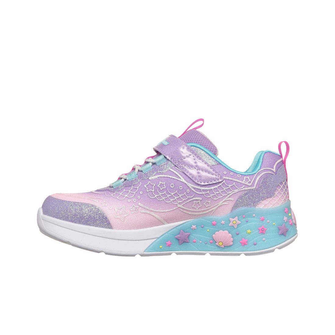 Skechers Toddler Girls S-Lights: Mermaid Dreams Light-Up Fastening Strap Casual Sneakers from Finish Line