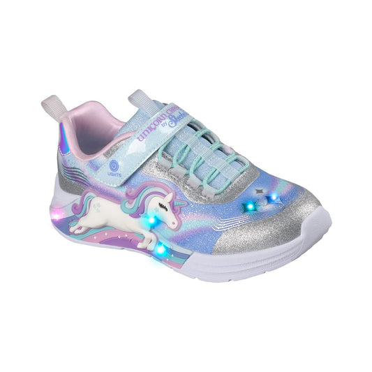 Skechers Little Girls S-Lights: Unicorn Chaser Stay-Put Closure Light-Up Casual Sneakers from Finish Line