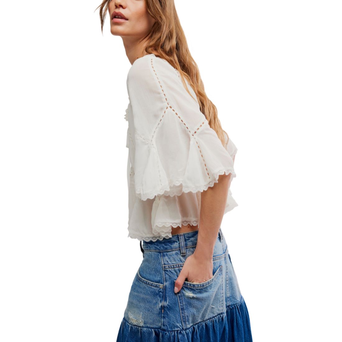 Free People Women's Michelle Short-Sleeve Blouse