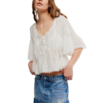 Free People Women's Michelle Short-Sleeve Blouse