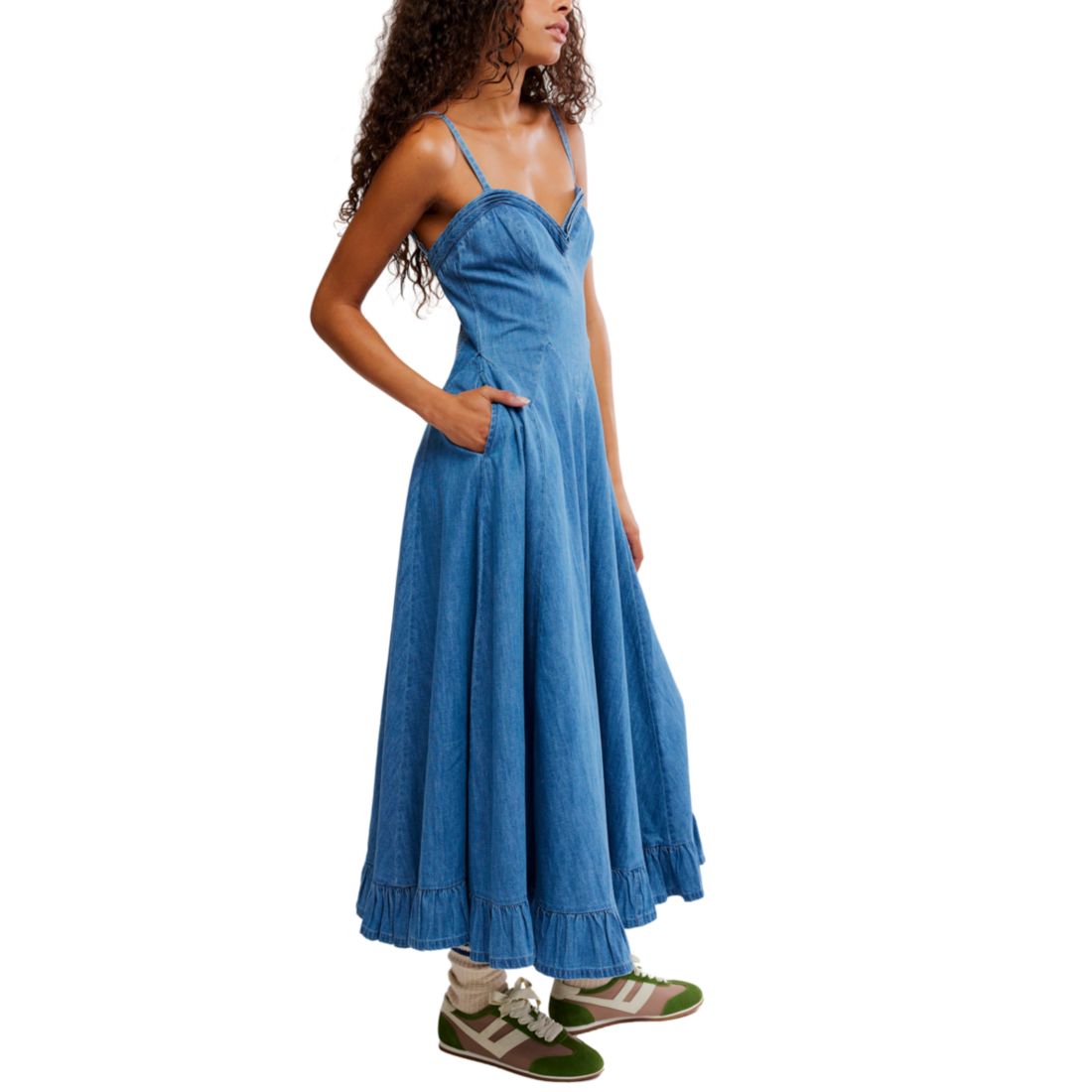 Free People Women's Another Season Sweetheart Neck Midi Dress