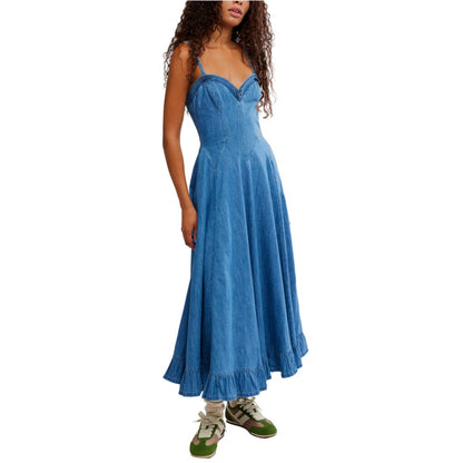 Free People Women's Another Season Sweetheart Neck Midi Dress