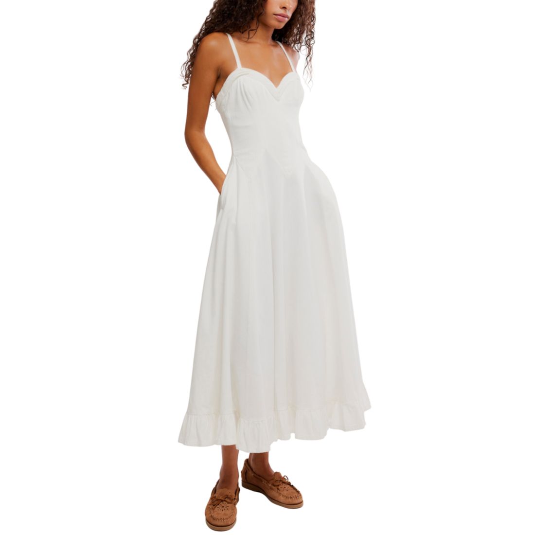 Free People Women's Another Season Sweetheart Neck Midi Dress