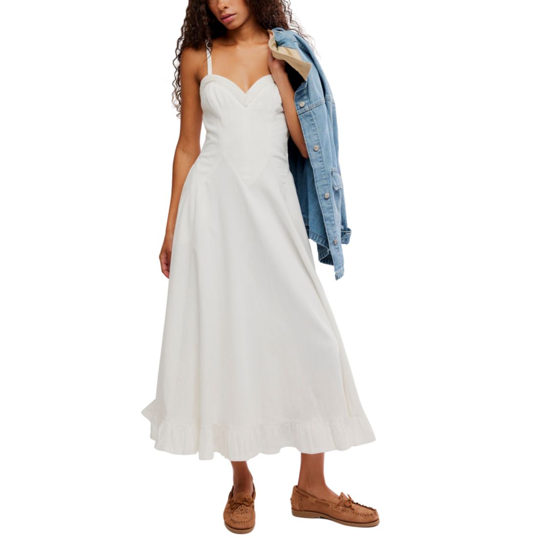 Free People Women's Another Season Sweetheart Neck Midi Dress