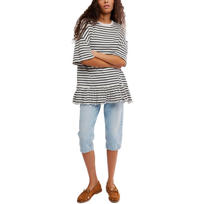Free People Women's Why Yes Striped Crew Neck Top