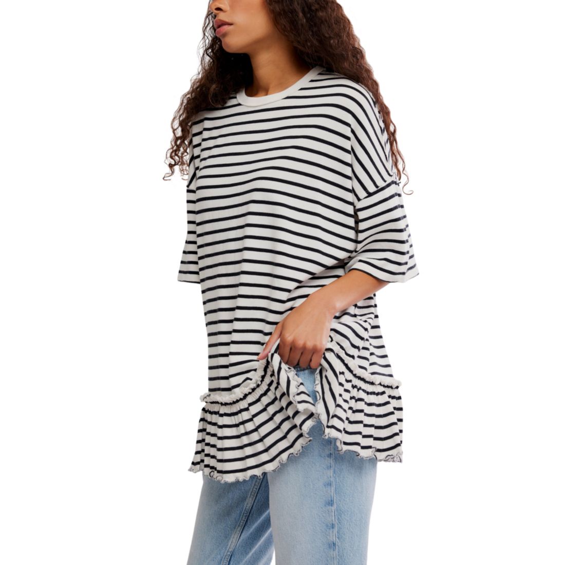 Free People Women's Why Yes Striped Crew Neck Top