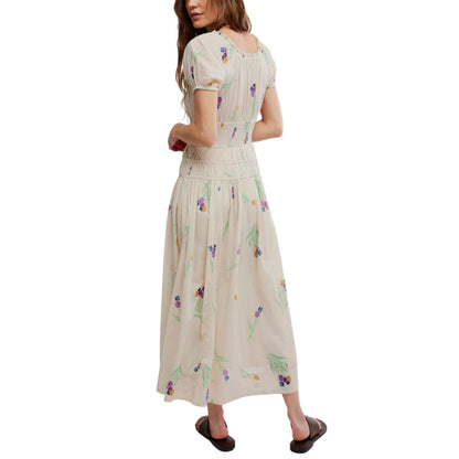 Free People Women's Complete Me Short-Sleeve Midi Dress