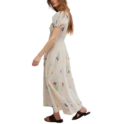 Free People Women's Complete Me Short-Sleeve Midi Dress