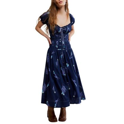 Free People Women's Complete Me Short-Sleeve Midi Dress