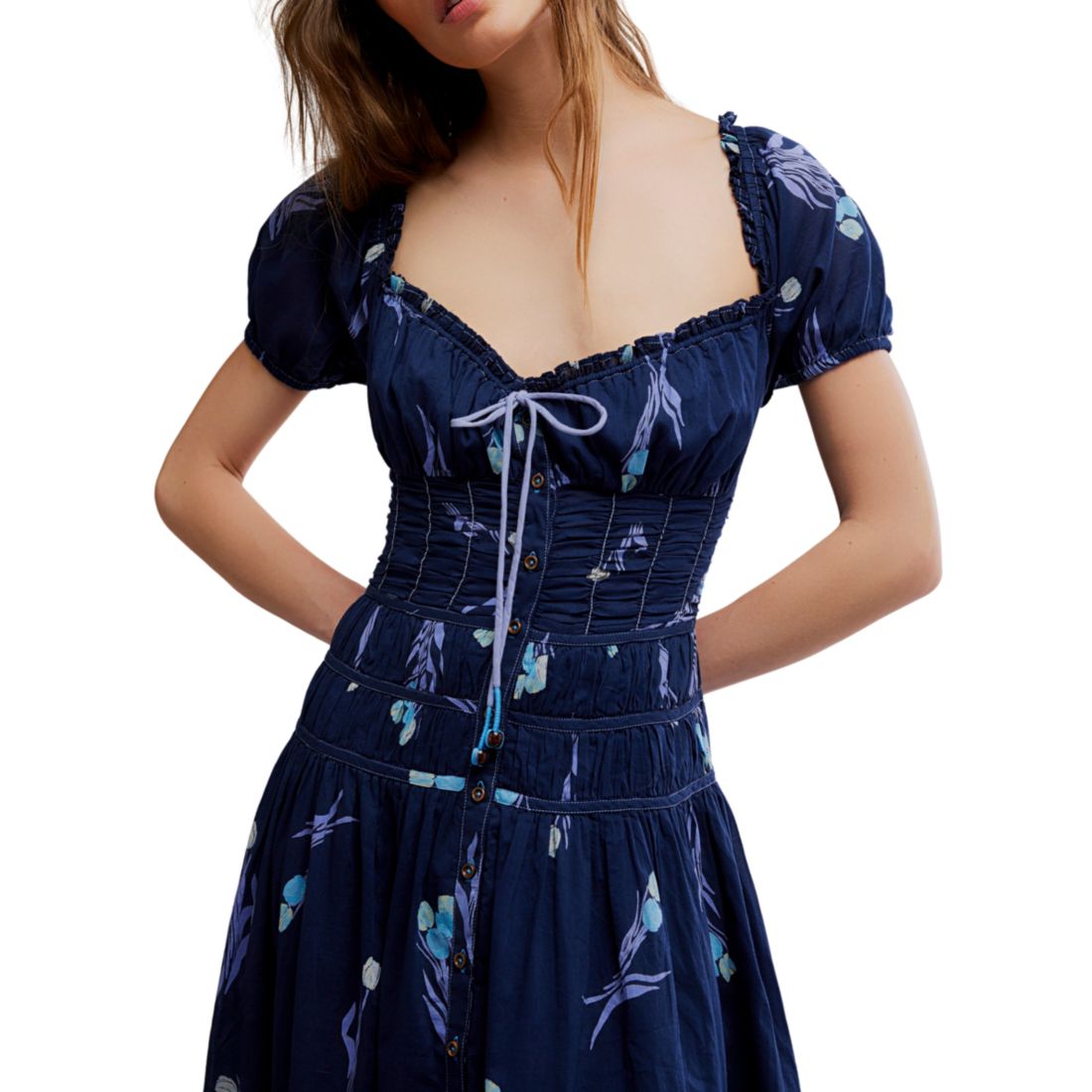 Free People Women's Complete Me Short-Sleeve Midi Dress