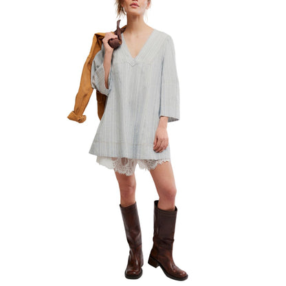 Free People Women's Goldie Balloon-Sleeve V-Neck Dress