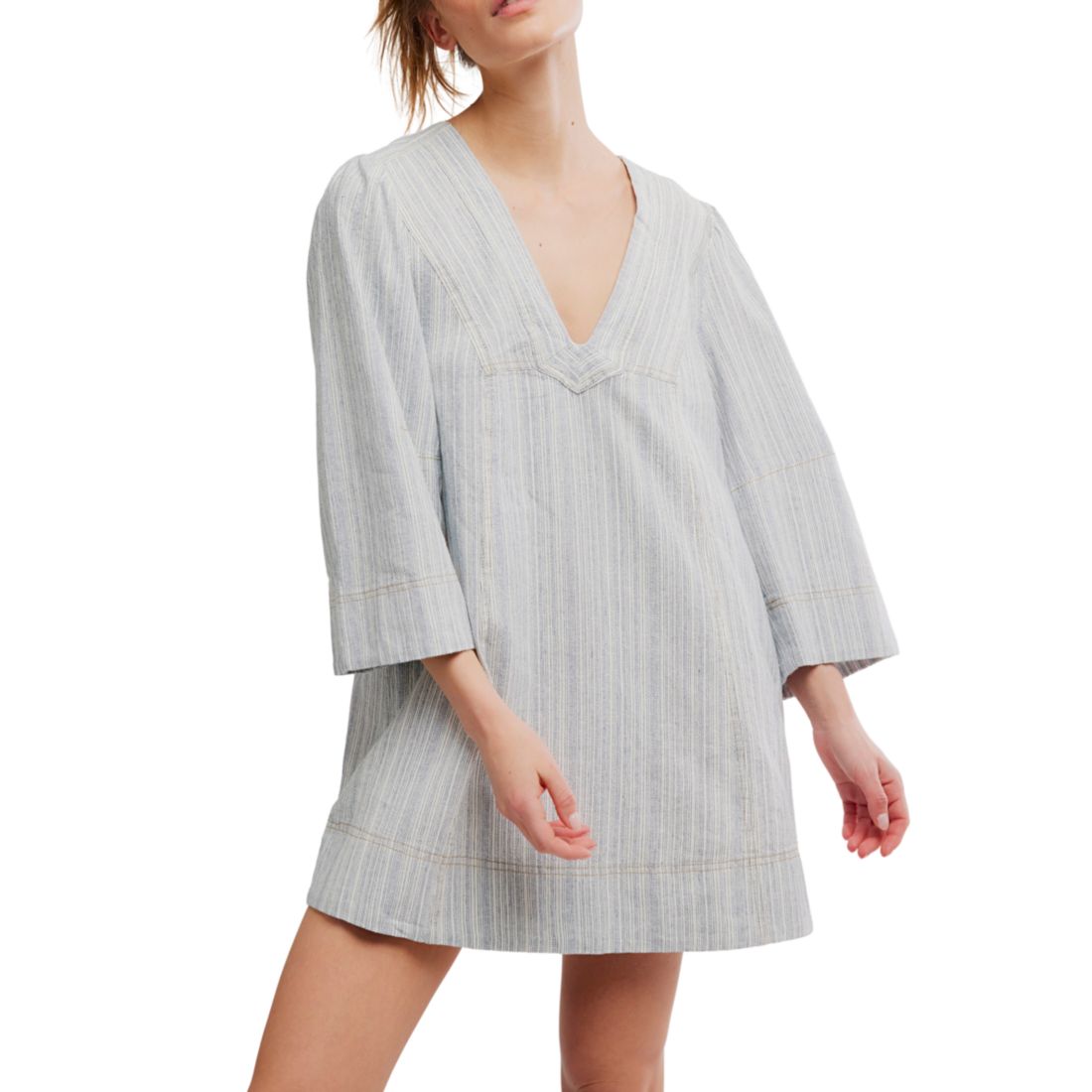 Free People Women's Goldie Balloon-Sleeve V-Neck Dress
