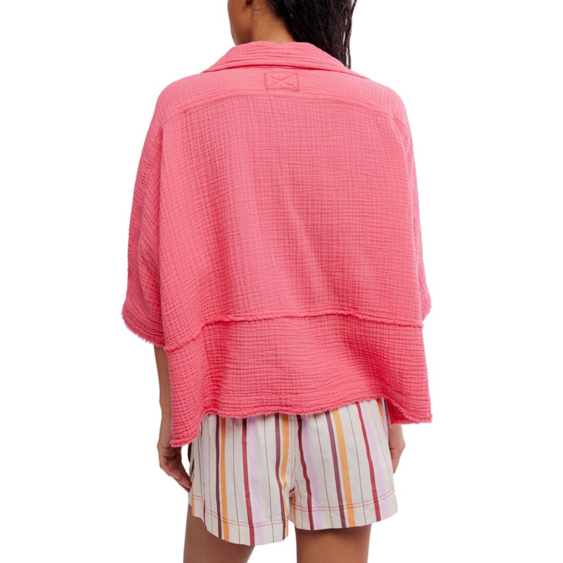 Free People Women's Happy Days Collared Cotton Top
