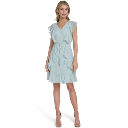 Tommy Hilfiger Women's Flutter-Sleeve Belted Mini Dress