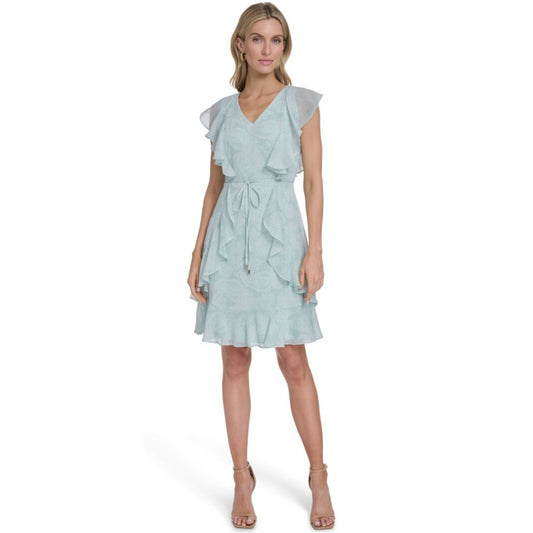 Tommy Hilfiger Women's Flutter-Sleeve Belted Mini Dress