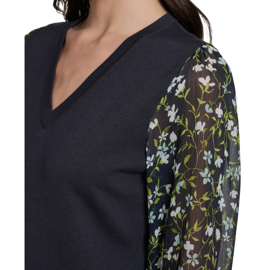 Tommy Hilfiger Women's Mixed Media V-Neck Sweater