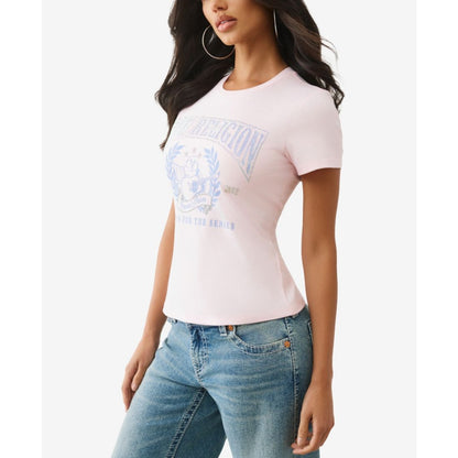 True Religion Women's Short Sleeve Crystal Buddha T-Shirt