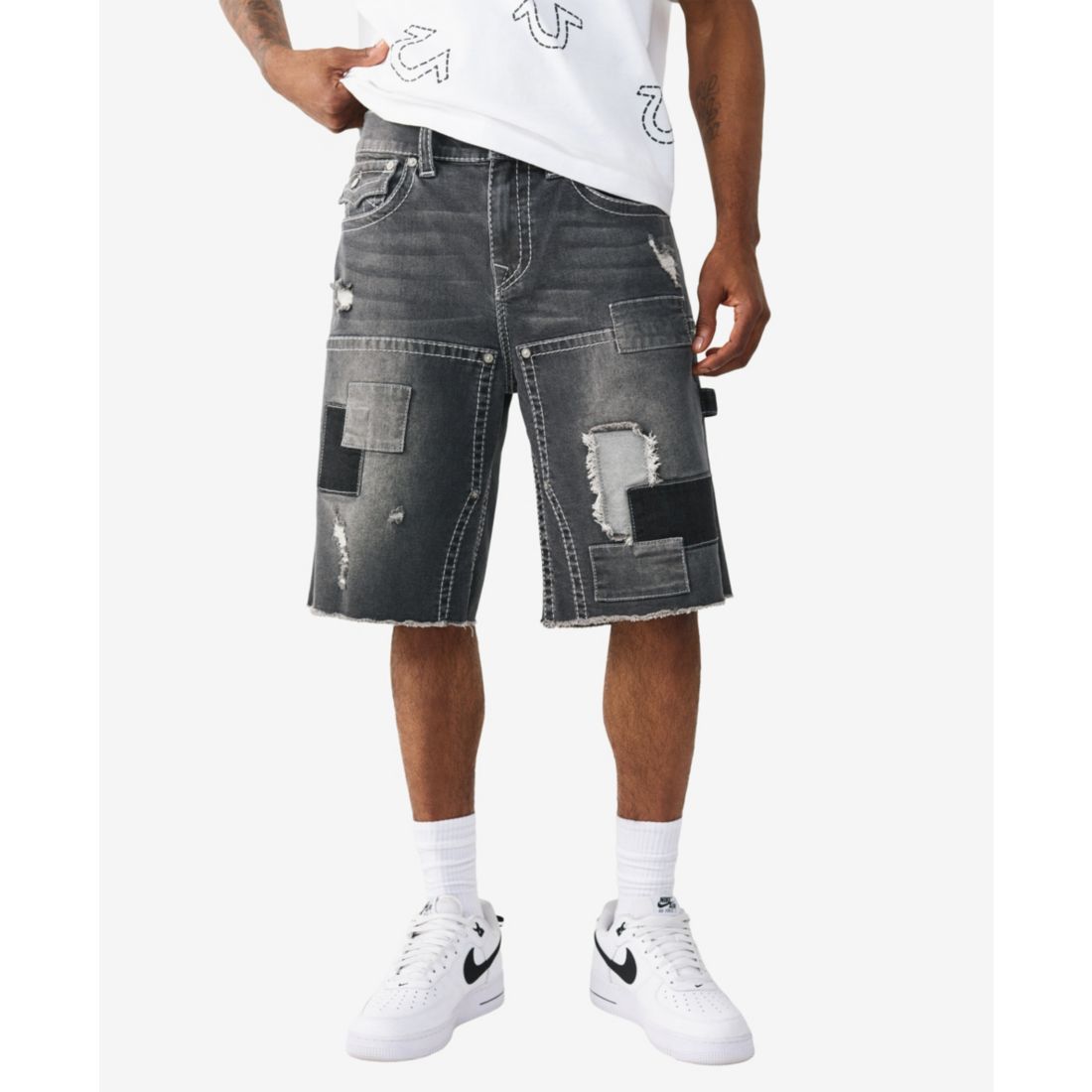 True Religion Men's Regular-Fit Carpenter Fray Shorts