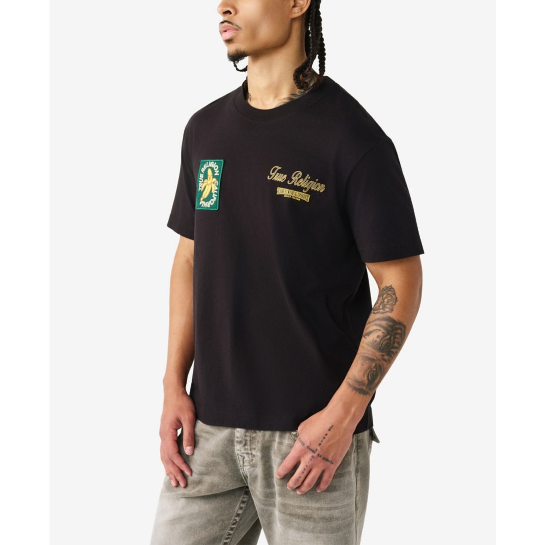 True Religion Men's Short-Sleeve Orchard Stamps T-Shirt