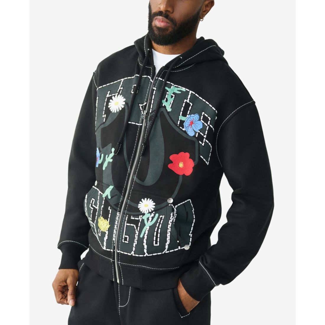 True Religion Men's Long-Sleeve Zip-Up Hoodie