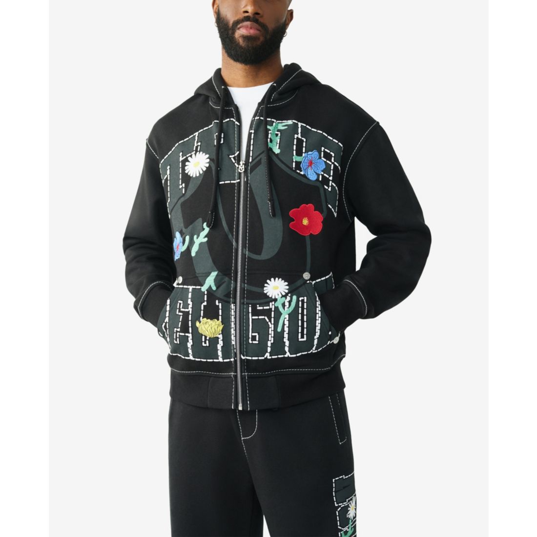 True Religion Men's Long-Sleeve Zip-Up Hoodie