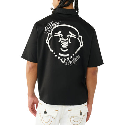 True Religion Men's Full-Zip Short-Sleeve Shirt