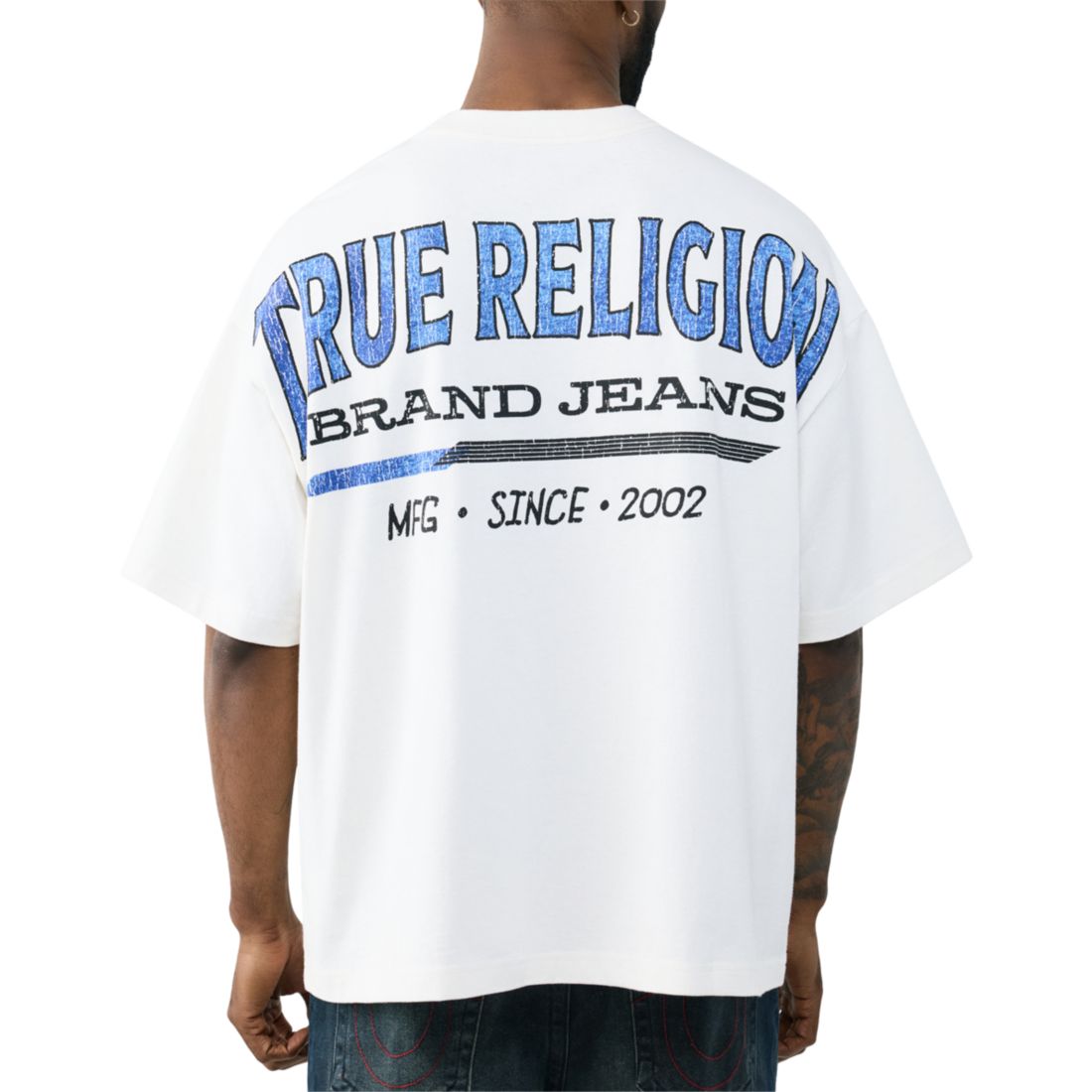 True Religion Men's Retro Logo Oversized Short-Sleeve T-Shirt