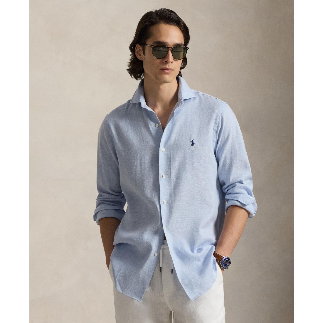 Polo Ralph Lauren Men's Classic-Fit Herringbone Pattern Shirt