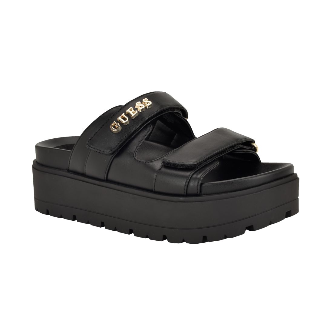 Guess Womens Faxon Platform Lug Sole Footbed Sandals