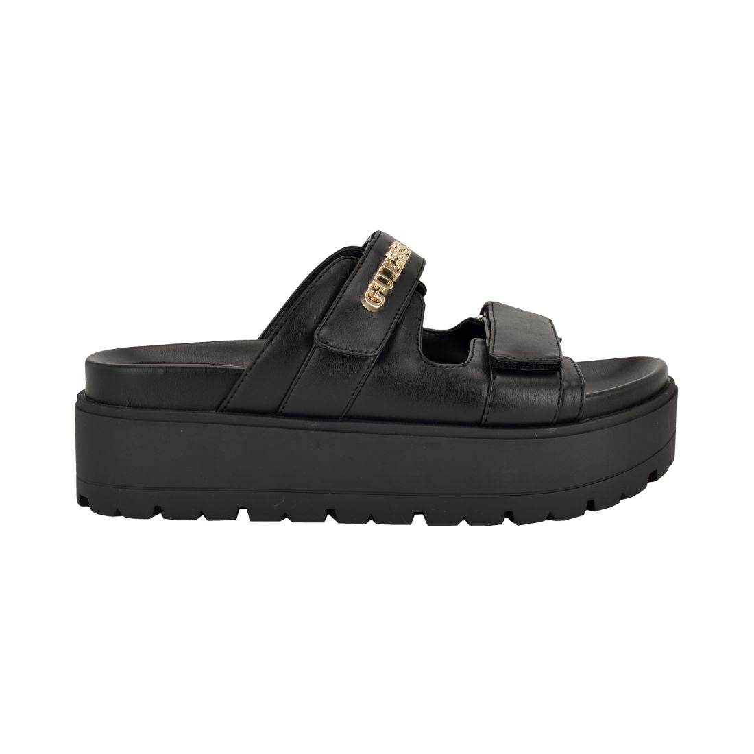 Guess Womens Faxon Platform Lug Sole Footbed Sandals