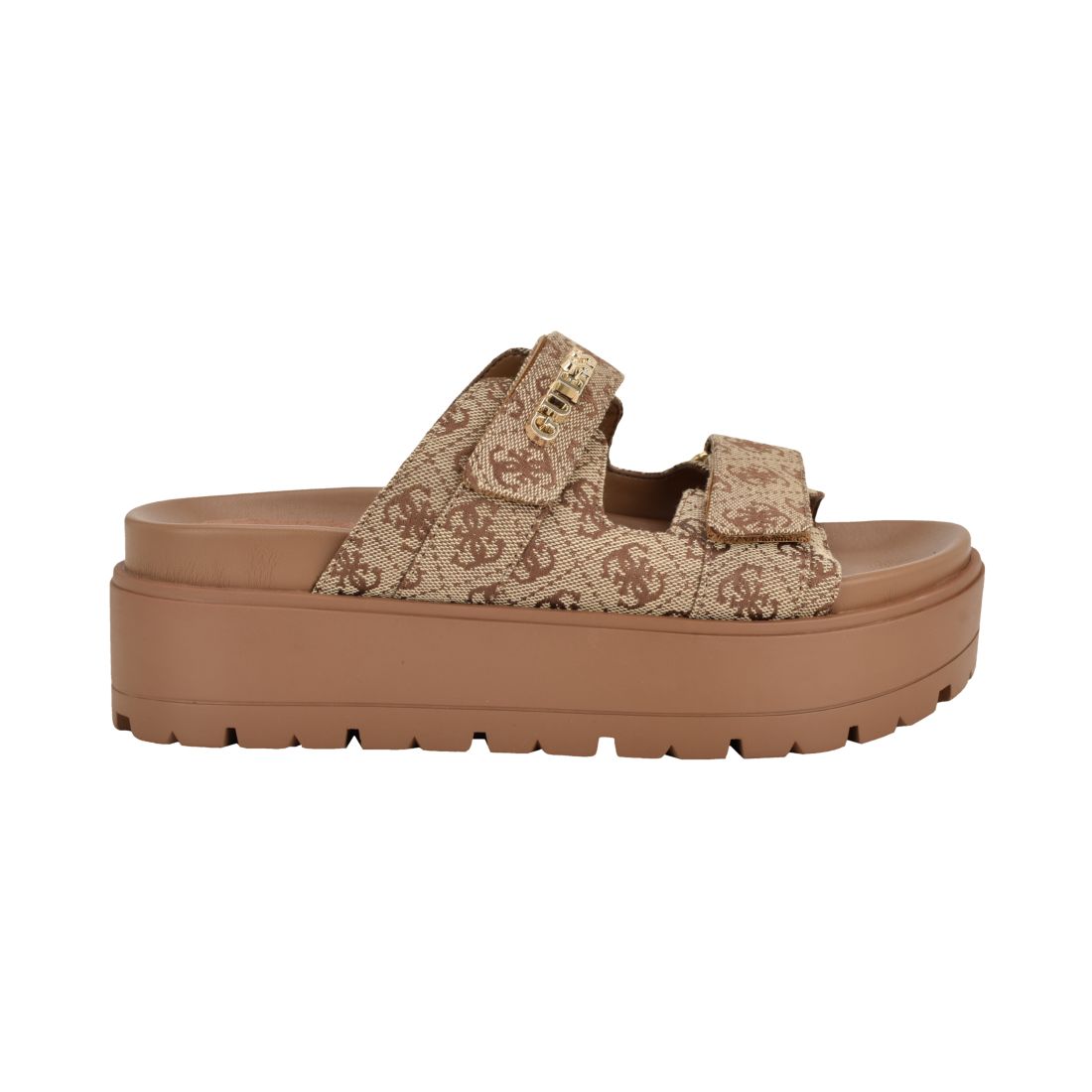 Guess Womens Faxon Platform Lug Sole Footbed Sandals
