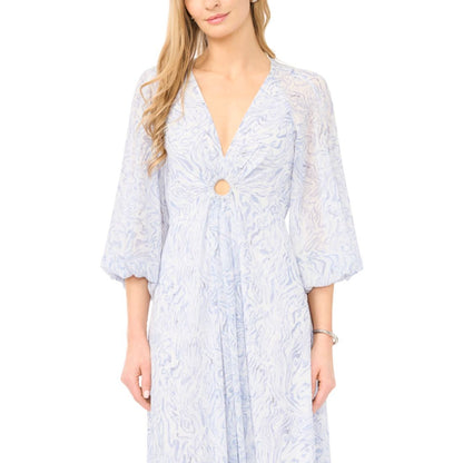 Parker Women's Balloon-Sleeve Twist-Front Maxi Dress