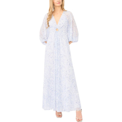 Parker Women's Balloon-Sleeve Twist-Front Maxi Dress