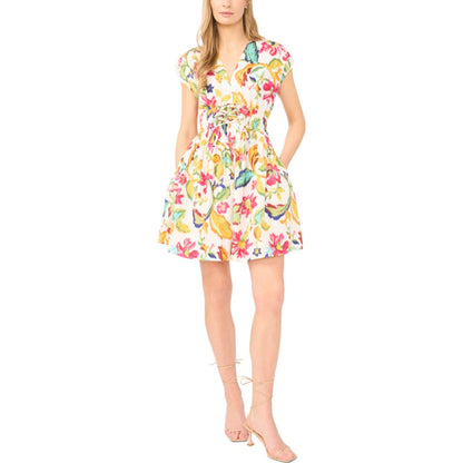 CeCe Women's V-Neck Multi Tie Mini Dress