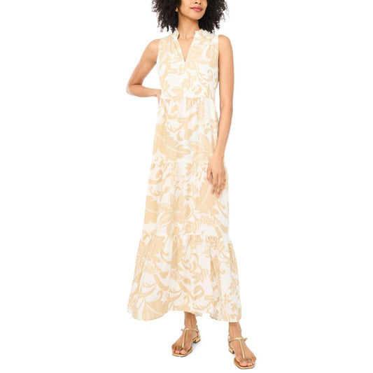 Vince Camuto Women's V-Neck Tiered Maxi Dress