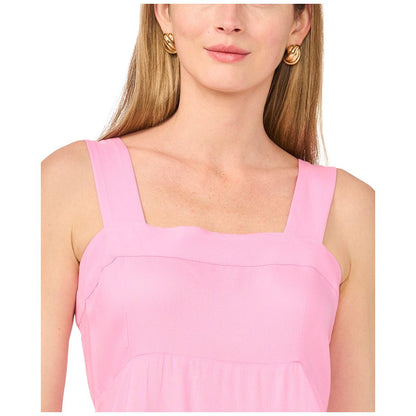 Vince Camuto Women's Challis Square-Neck Smocked-Back Sleeveless Maxi Dress