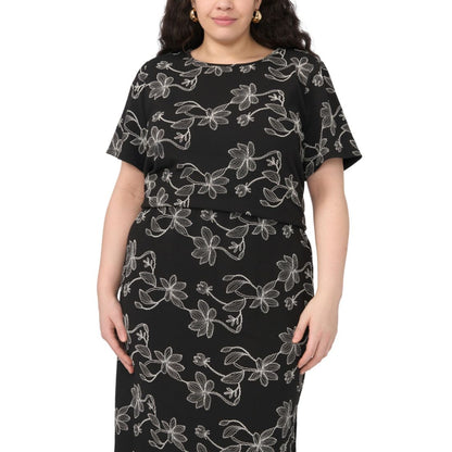 Vince Camuto Plus Size Crewneck Short-Sleeve Top