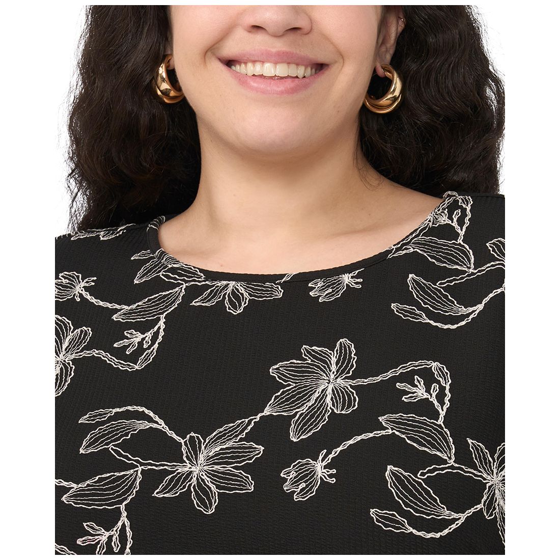 Vince Camuto Plus Size Crewneck Short-Sleeve Top