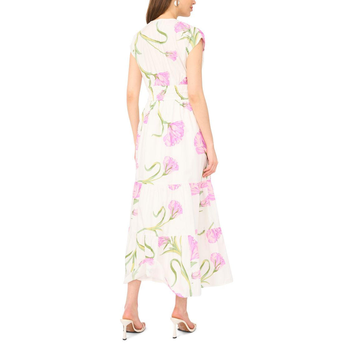 CeCe Women's V-Neck Tie Waist Maxi Dress