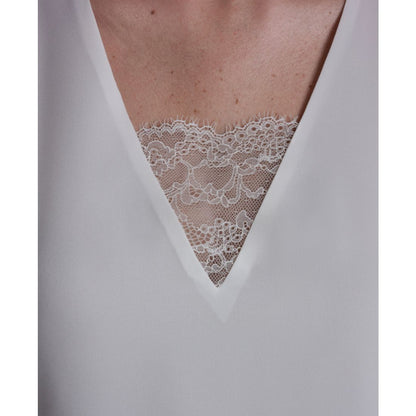 Bcbg Women's V-Neck Lace Detail Pull-On Top