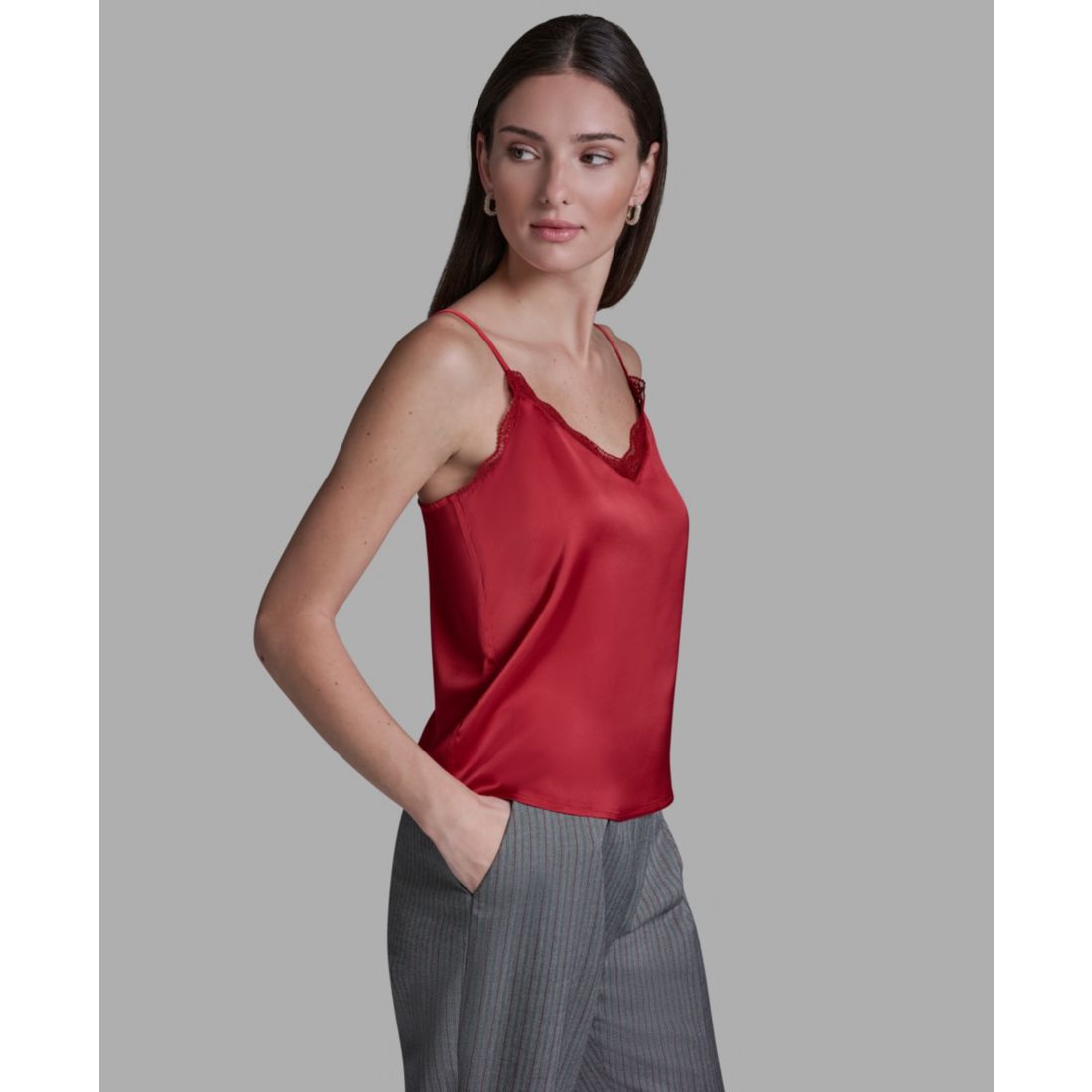 Bcbg Women's Lace Sleeveless V-Neck Cami Blouse