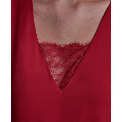 Bcbg Women's V-Neck Lace Detail Pull-On Top