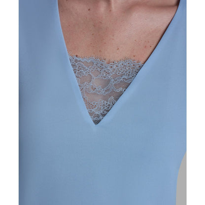 Bcbg Women's V-Neck Lace Detail Pull-On Top