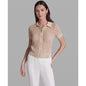 Bcbg Women's Short-Sleeve Button Front Collared Polo Top